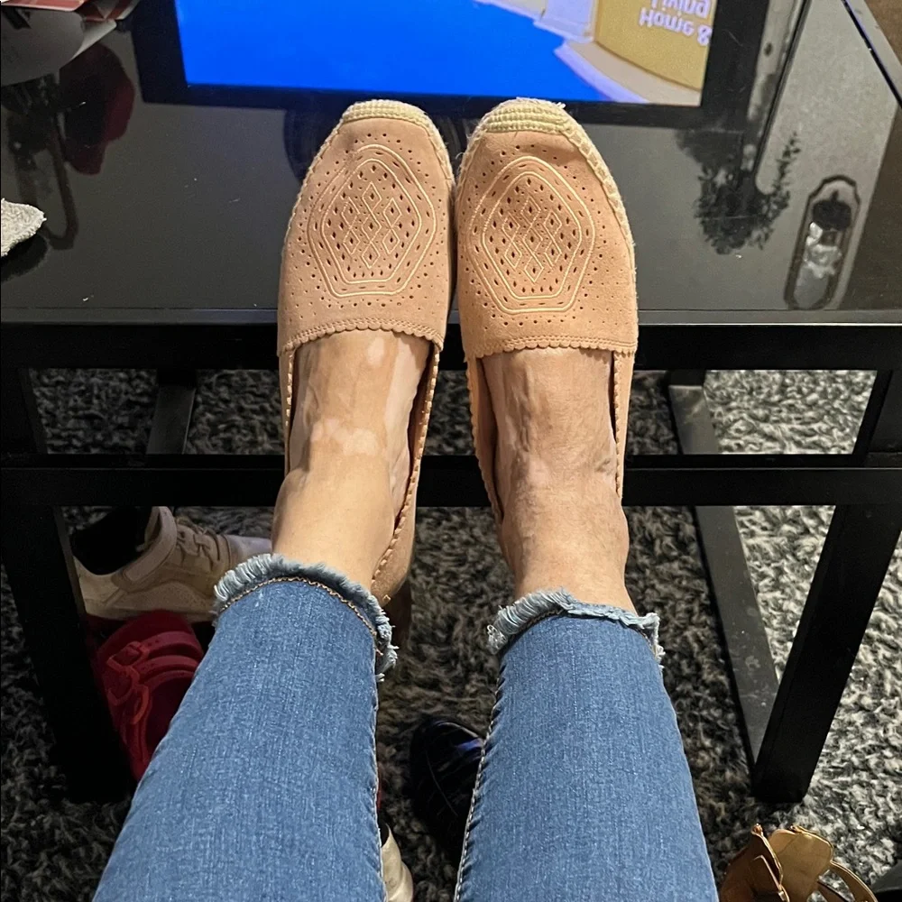 Women's Espadrille Slip-On Flats - Blush Pink - size 8